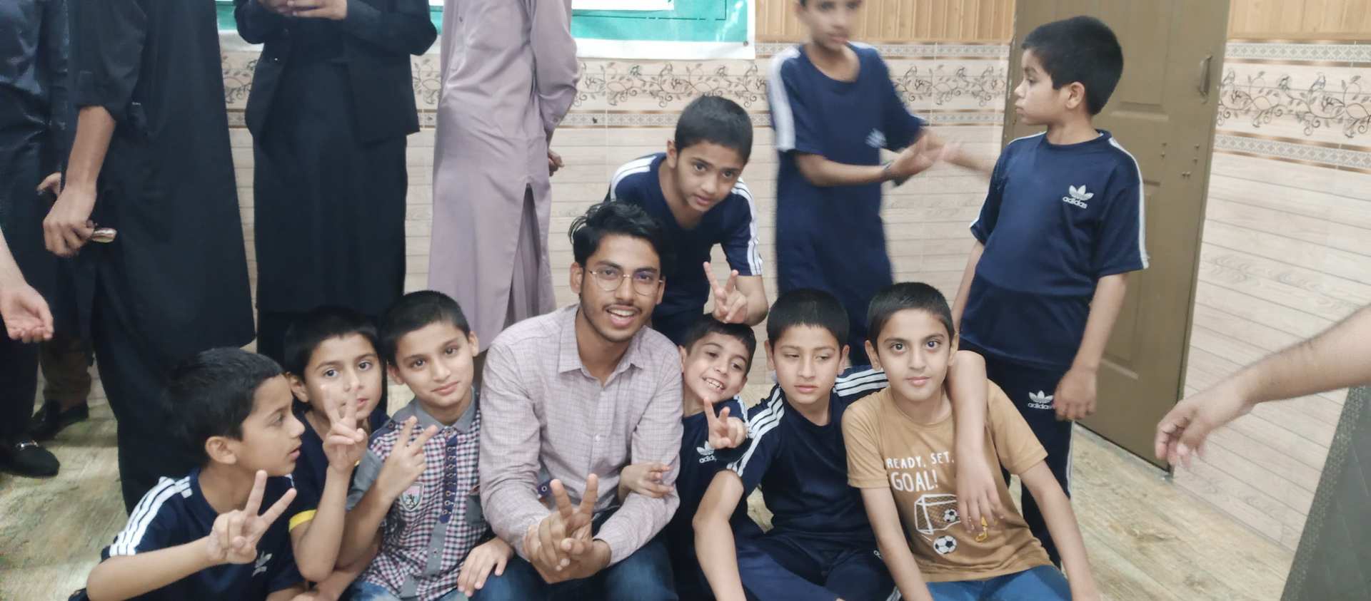 Team with orphan kids